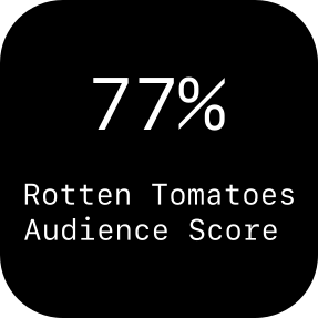 77% Rotten Tomatoes Audience Score.